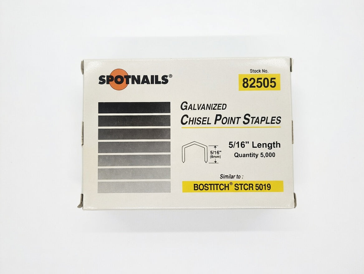 Spotnail 82505 Staple 3/8" Crown 5/16" Leg Similar to Bostitch STCR5019 Galvanized