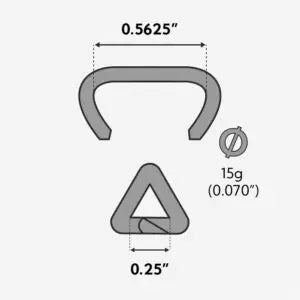 515D50 9/16" 15 Gauge D - Style Hog Ring